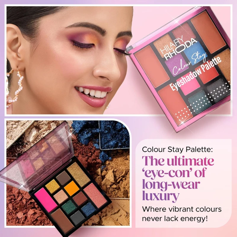 Hilary Rhoda Colour Stay Eyeshadow Palette | 12 Shades | Highly Pigmented & No Fallout | Matte & Shimmer Finish | Blendable Eyeshadow Palette | 20g (Shade 2) thumbnail 3